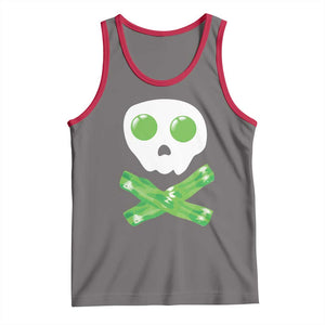 Funny St Patricks Day Tank Top Bacon & Eggs Skull & Crossbones TS10 Deep Heather Red Print Your Wear