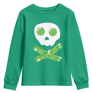 Funny St Patricks Day Youth Sweatshirt Bacon & Eggs Skull & Crossbones TS10 Irish Green Print Your Wear