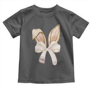 Easter Teachers Bunny Coquette Ears Toddler T Shirt TS10 Dark Heather Print Your Wear
