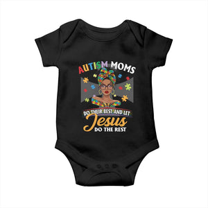 Afro Autism Mom Baby Onesie African American Autistic Black Mama Religious Cross TS10 Black Print Your Wear