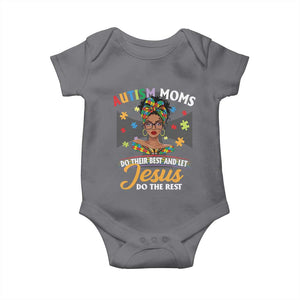 Afro Autism Mom Baby Onesie African American Autistic Black Mama Religious Cross TS10 Charcoal Print Your Wear