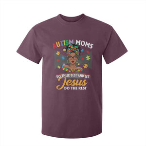 Afro Autism Mom T Shirt For Kid African American Autistic Black Mama Religious Cross TS10 Maroon Print Your Wear