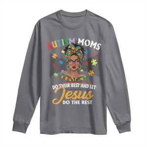 Afro Autism Mom Long Sleeve Shirt African American Autistic Black Mama Religious Cross TS10 Charcoal Print Your Wear