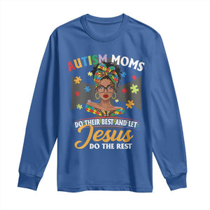 Afro Autism Mom Long Sleeve Shirt African American Autistic Black Mama Religious Cross TS10 Royal Blue Print Your Wear