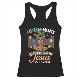 Afro Autism Mom Racerback Tank Top African American Autistic Black Mama Religious Cross TS10 Black Print Your Wear