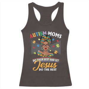 Afro Autism Mom Racerback Tank Top African American Autistic Black Mama Religious Cross TS10 Dark Chocolate Print Your Wear