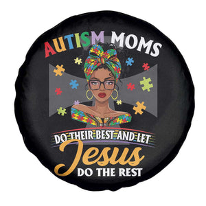 Afro Autism Mom Spare Tire Cover African American Autistic Black Mama Religious Cross TS10 Print Your Wear