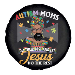Afro Autism Mom Spare Tire Cover African American Autistic Black Mama Religious Cross TS10 Print Your Wear