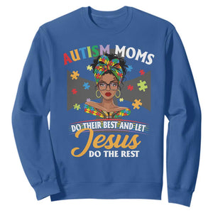 Afro Autism Mom Sweatshirt African American Autistic Black Mama Religious Cross TS10 Royal Blue Print Your Wear