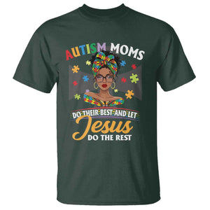 Afro Autism Mom T Shirt African American Autistic Black Mama Religious Cross TS10 Dark Forest Green Print Your Wear