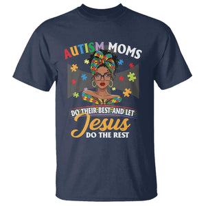 Afro Autism Mom T Shirt African American Autistic Black Mama Religious Cross TS10 Navy Print Your Wear