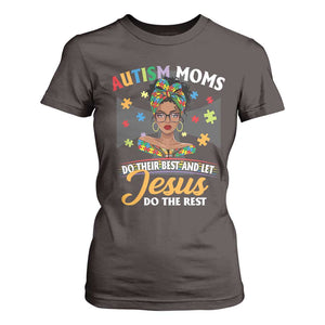 Afro Autism Mom T Shirt For Women African American Autistic Black Mama Religious Cross TS10 Dark Chocolate Print Your Wear