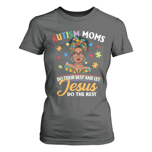 Afro Autism Mom T Shirt For Women African American Autistic Black Mama Religious Cross TS10 Dark Heather Print Your Wear