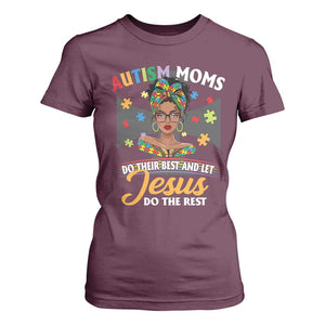 Afro Autism Mom T Shirt For Women African American Autistic Black Mama Religious Cross TS10 Maroon Print Your Wear