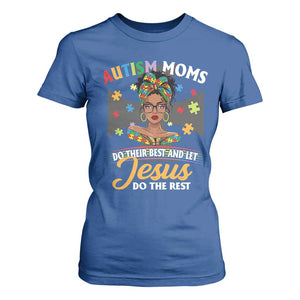 Afro Autism Mom T Shirt For Women African American Autistic Black Mama Religious Cross TS10 Royal Blue Print Your Wear
