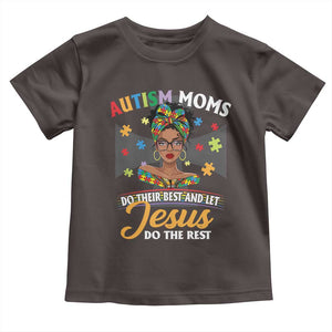 Afro Autism Mom Toddler T Shirt African American Autistic Black Mama Religious Cross TS10 Dark Chocolate Print Your Wear