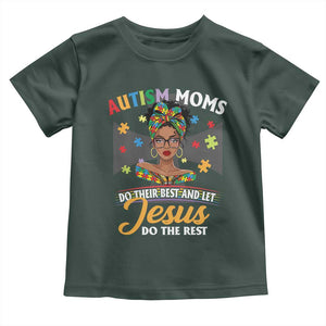 Afro Autism Mom Toddler T Shirt African American Autistic Black Mama Religious Cross TS10 Dark Forest Green Print Your Wear