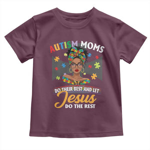Afro Autism Mom Toddler T Shirt African American Autistic Black Mama Religious Cross TS10 Maroon Print Your Wear