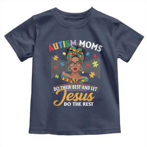 Afro Autism Mom Toddler T Shirt African American Autistic Black Mama Religious Cross TS10 Navy Print Your Wear