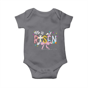 He Is Risen Baby Onesie Jesus Christian Happy Easter Coquette Cross TS10 Charcoal Print Your Wear