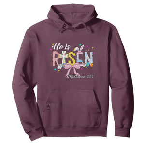He Is Risen Hoodie Jesus Christian Happy Easter Coquette Cross TS10 Maroon Print Your Wear