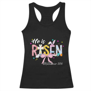 He Is Risen Racerback Tank Top Jesus Christian Happy Easter Coquette Cross TS10 Black Print Your Wear