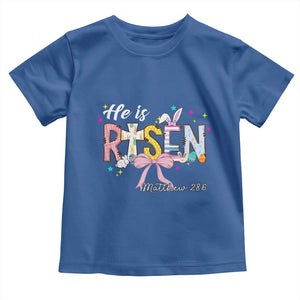 He Is Risen Toddler T Shirt Jesus Christian Happy Easter Coquette Cross TS10 Royal Blue Print Your Wear
