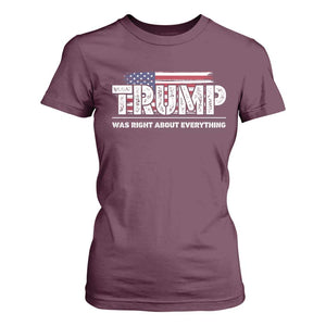 Trump Was Right about Everything T Shirt For Women American Flag TS10 Maroon Print Your Wear