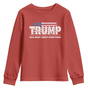 Trump Was Right about Everything Youth Sweatshirt American Flag TS10 Red Print Your Wear