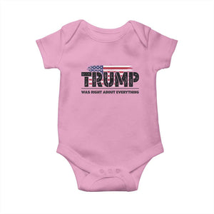 Trump Was Right About Everything Baby Onesie USA American Flag TS10 Light Pink Print Your Wear