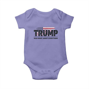 Trump Was Right About Everything Baby Onesie USA American Flag TS10 Violet Print Your Wear