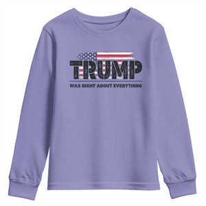 Trump Was Right About Everything Youth Sweatshirt USA American Flag TS10 Violet Print Your Wear