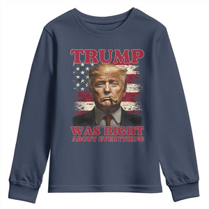 Donald Trump Was Right About Everything Youth Sweatshirt USA Flag TS10 Navy Print Your Wear