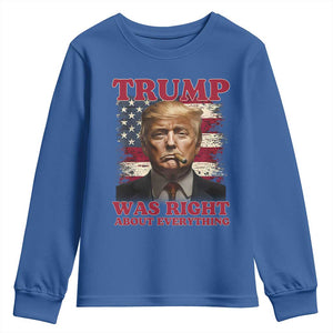 Donald Trump Was Right About Everything Youth Sweatshirt USA Flag TS10 Royal Blue Print Your Wear