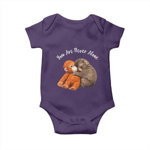 Viral Punch Monkey Baby Onesie Cute Baby Monkey With Plush Toy Animal Lovers TS10 Purple Print Your Wear