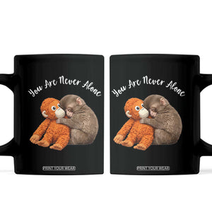 Viral Punch Monkey Coffee Mug Cute Baby Monkey With Plush Toy Animal Lovers TS10 Black Print Your Wear
