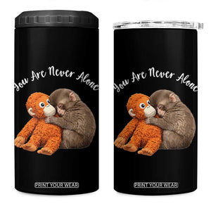 Viral Punch Monkey 4 in 1 Can Cooler Tumbler Cute Baby Monkey With Plush Toy Animal Lovers TS10 One Size: 16 oz Black Print Your Wear