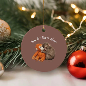 Viral Punch Monkey Ceramic Ornament Cute Baby Monkey With Plush Toy Animal Lovers TS10 1pc Mocha Print Your Wear