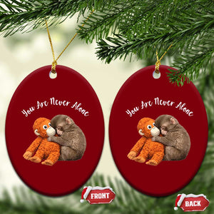 Viral Punch Monkey Ceramic Ornament Cute Baby Monkey With Plush Toy Animal Lovers TS10 Print Your Wear