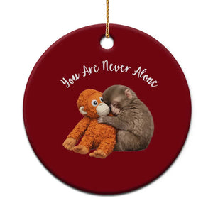 Viral Punch Monkey Ceramic Ornament Cute Baby Monkey With Plush Toy Animal Lovers TS10 1pc Red Print Your Wear