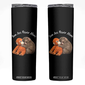 Viral Punch Monkey Skinny Tumbler Cute Baby Monkey With Plush Toy Animal Lovers TS10 Black Print Your Wear