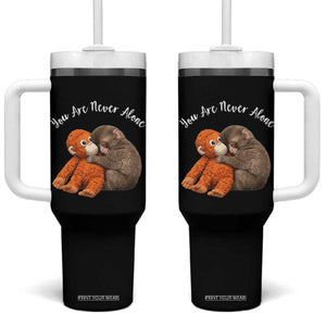 Viral Punch Monkey Tumbler With Handle Cute Baby Monkey With Plush Toy Animal Lovers TS10 One Size: 40 oz Black Print Your Wear