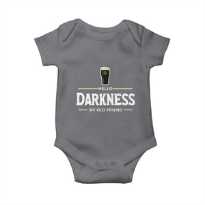 Hello Darkness My Old Friend Irish Beer Baby Onesie Funny Drinking St Patricks Day Party Shamrock TS10 Charcoal Print Your Wear