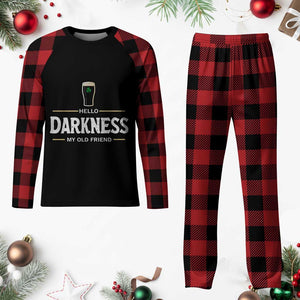 Hello Darkness My Old Friend Irish Beer Plaid Pajama Set Funny Drinking St Patricks Day Party Shamrock TS10 Buffalo Plaid Print Your Wear