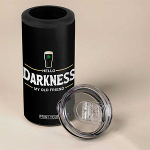 Hello Darkness My Old Friend Irish Beer 4 in 1 Can Cooler Tumbler Funny Drinking St Patricks Day Party Shamrock TS10 Print Your Wear