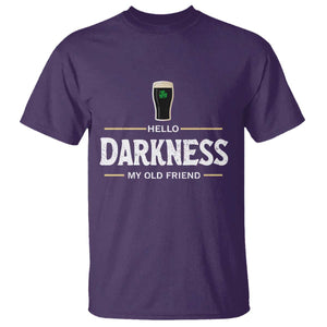 Hello Darkness My Old Friend Irish Beer T Shirt Funny Drinking St Patricks Day Party Shamrock TS10 Purple Print Your Wear