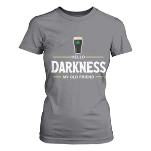 Hello Darkness My Old Friend Irish Beer T Shirt For Women Funny Drinking St Patricks Day Party Shamrock TS10 Charcoal Print Your Wear