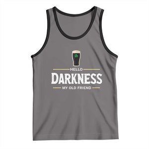 Hello Darkness My Old Friend Irish Beer Tank Top Funny Drinking St Patricks Day Party Shamrock TS10 Deep Heather Black Print Your Wear