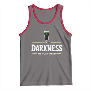 Hello Darkness My Old Friend Irish Beer Tank Top Funny Drinking St Patricks Day Party Shamrock TS10 Deep Heather Red Print Your Wear