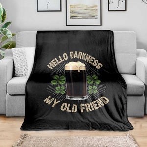 Irish Shamrock Beer Day Throw Blanket Hello Darkness My Old Friend TS10 Print Your Wear